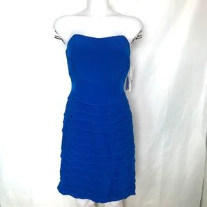 NEW! Cobalt Blue Layered Tiered Strapless Dress